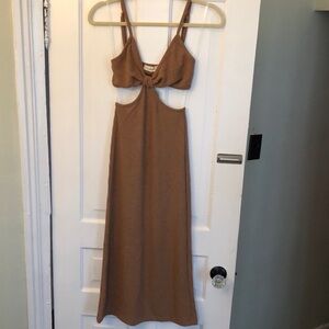 NWT Pitaya cutout brown midi dress